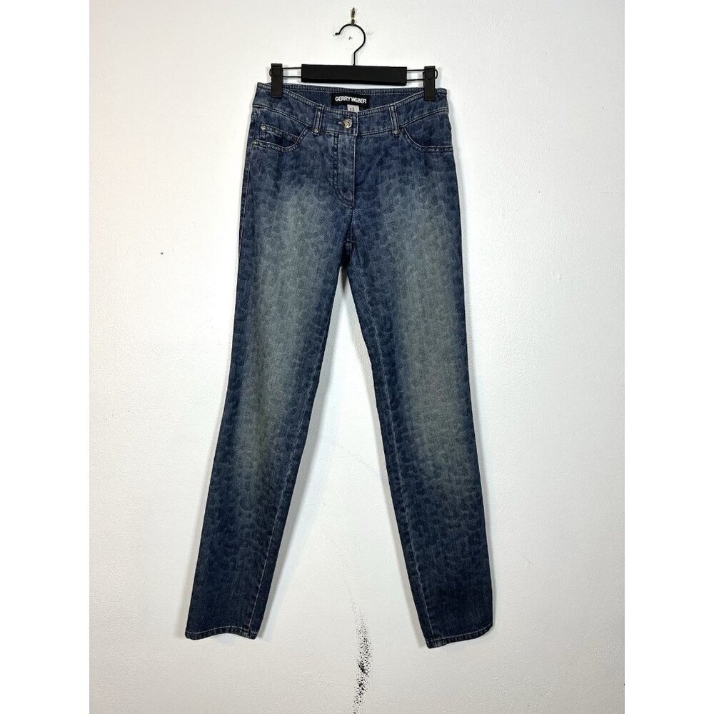NWT‎ Gerry Weber MSRP $230 skinny Leopard Print jeans denim Stretch 34 Bangkok 6